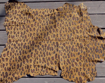 calfskin leather Suede hide Leopard Print full bodied soft Nubuck finish 3oz