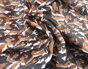Calfskin Hair On leather hide Brown & Black Desert Camouflage Camo Print