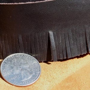 Dark Brown Cowhide Leather Fringe Trim: 3/4&quot; Fringe, 30 ft Roll