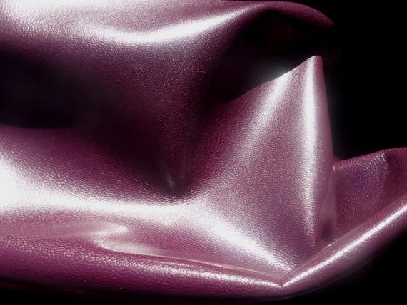 Goatskin leather hide Deep Cherry Red Semi Gloss Smooth Finish firm full bodied