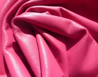 Lambskin leather hide Large Hot Pink silky soft smooth finish