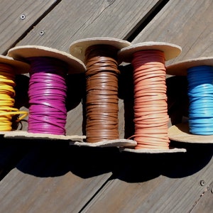 Genuine Leather 1/8&quot; Smooth Finished Folded Lacing Trim Assorted Colors 2 1/2 oz weight