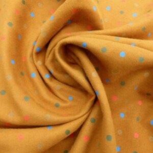 Lambskin suede leather hide skin Multicolored Polkadots Print on Caramel butter soft