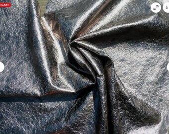 Lambskin leather hide skin Metallic Gunmetal Very Grainy Textured light weight