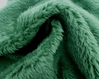 sheepskin shearling leather hide Forest Green Thick Plush Dense Fluffy Hair