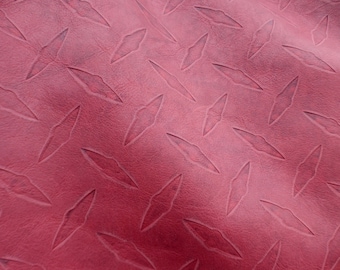 Cowhide leather 1/2 hide Red Wine Embossed Sheet Metal Pattern 3-4 oz