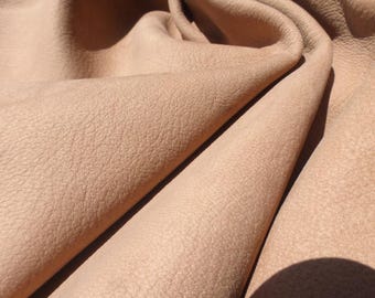 Goatskin leather hide Camel Brown full bodied Light Grainy Texture Matte Finish