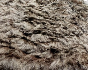 sheepskin leather Toscana hide Cream Tipped Chocolate silky wavy w/Shag Haircut