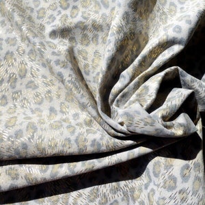 Pigskin leather Suede hide Leopard print with Metallic Gold Highlights