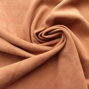 Goatskin Suede leather hide Whiskey Brown Buttery Drapey Soft & very strong