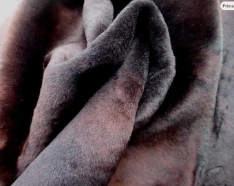 sheepskin leather thin hide Mottled Maroon & Dark Brown silky hair w/smooth back