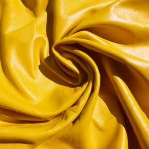 Lambskin leather hide skin Amber Yellow glove soft Ultrathin smooth finish