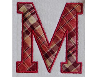 Applique Monogram #035 3 sizes 3" 4" 5" Machine Embroidery Designs Alphabet Font INSTANT DOWNLOAD Varsity College University Football