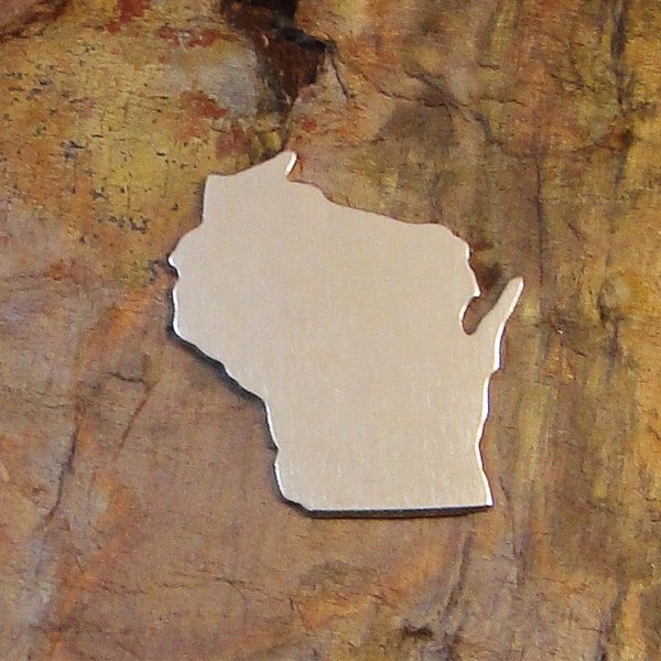 20 Qty WISCONSIN Stamping Blanks 1 1/4" *Choose Your Metal* Aluminum Brass Bronze Copper 18G 20G 24G Enameling State Map WI