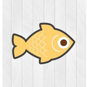Cookie Cutter FISH #1 2" 2.5" 3" 3.5" 4" 4.5" 5" 3D Printed PLA Food Shapes Fondant Food Shapes Clay Cutter