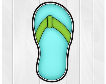 Cookie Cutter FLIP FLOP #2 2" 2.5" 3" 3.5" 4" 4.5" 5" 3D Printed PLA Fondant Food Shapes Polymer Clay Cutter Summer Vacation Beach Pool