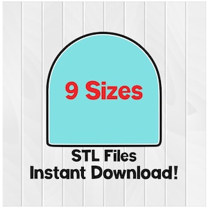 Cookie Cutter Digital STL Files INSTANT DOWNLOAD 9 Sizes Arch #3 Fondant Cutter