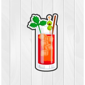 Cookie Cutter BLOODY MARY #1 2&quot; 2.5&quot; 3&quot; 3.5&quot; 4&quot; 4.5&quot; 5&quot; 3D Printed PLA Food Shapes Fondant Food Shapes Clay Cutters Mixed Drink Cocktail