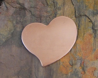 20 Deburred 18G Copper 1/2" inch X 1/2" TILTED HEART Stamping Blanks