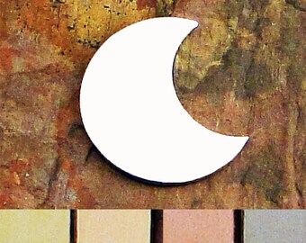 5 Deburred 1 1/4" ASYMMETRICAL MOON *Choose Your Metal* Aluminum Brass Bronze Copper Nickel Silver Shaped Stamping Blanks