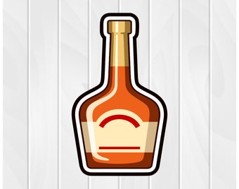 Cookie Cutter BRANDY BOTTLE #1 2" 2.5" 3" 3.5" 4" 4.5" 5"  3D Printed PLA Food Shapes Fondant Food Clay Cutter Alcohol Liquor Whiskey