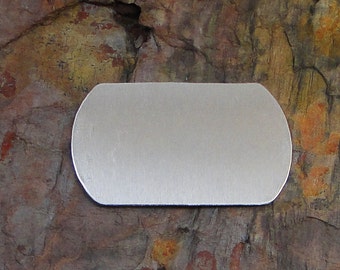 5 Deburred 1 1/8" x 2" DOG TAGS dogtag Stamping Blanks *Choose Your Metal* Aluminum Brass Bronze Copper