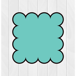 Cookie Cutter SCALLOPED SQUARE #1 2&quot; 2.5&quot; 3&quot; 3.5&quot; 4&quot; 4.5&quot; 5&quot;  3D Printed PLA Fondant Food Shapes Polymer Clay Cutter Geometric