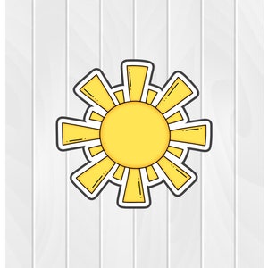Cookie Cutter SUN #2 2&quot; 2.5&quot; 3&quot; 3.5&quot; 4&quot; 4.5&quot; 5&quot; 3D Printed PLA Food Shapes Fondant Food Shapes Clay Cutter Summer