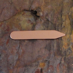20 Deburred 24G Copper 3/8&quot; inch X 2 1/4&quot; COLLAR STAY Stamping Blanks