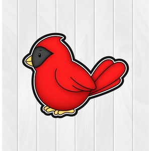 Cookie Cutter CARDINAL #1 2&quot; 2.5&quot; 3&quot; 3.5&quot; 4&quot; 4.5&quot; 5&quot; 3D Printed PLA Food Shapes Fondant Shapes Christmas Holiday Winter Bird Wildlife