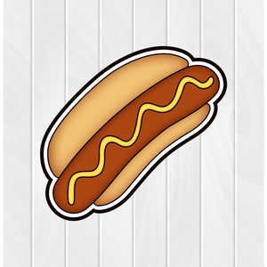 Cookie Cutter HOTDOG #2 2&quot; 2.5&quot; 3&quot; 3.5&quot; 4&quot; 4.5&quot; 5&quot;  3D Printed PLA Food Shapes Fondant Food Clay Cutter Grill Cookout Summer Hot Dog