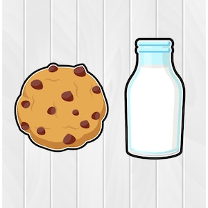 Cookie Cutter COOKIE and MILK Bottle #3 2&quot; 2.5&quot; 3&quot; 3.5&quot; 4&quot; 4.5&quot; 5&quot; 3D Printed PLA We Go Together Like Valentine Food Pairs