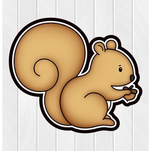 Cookie Cutter SQUIRREL #2 2&quot; 2.5&quot; 3&quot; 3.5&quot; 4&quot; 4.5&quot; 5&quot; 3D Printed PLA Fondant Food Shapes Polymer Clay Cutter Fall Forest Mountain