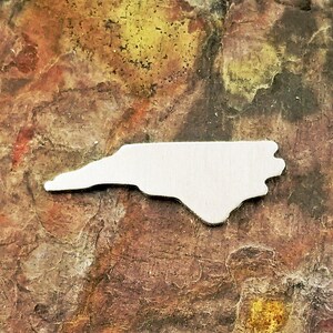 NORTH CAROLINA Stamping Blanks 5 Qty 1/2" x 1 3/8" *Choose Your Metal* Aluminum Brass Bronze Copper South State NC Enameling