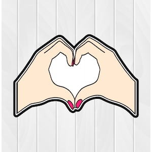 Cookie Cutter HEART HANDS #1 2&quot; 2.5&quot; 3&quot; 3.5&quot; 4&quot; 4.5&quot; 5&quot; 3D Printed PLA Fondant Food Shapes Clay Cutter Valentines Day