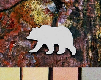 1 1/4" CA BEAR 5 qty Stamping Blanks 18G 20G 24G Aluminum Brass Bronze Copper Finished Enameling Hand Stamped Metal Shapes