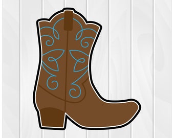 Cookie Cutter COWBOY BOOT #1 2" 2.5" 3" 3.5" 4" 4.5" 5" 3D Printed PLA Cow Boy Cowgirl Wild West Western Ranch Country