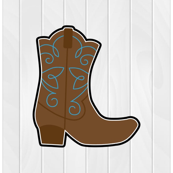 Cookie Cutter COWBOY BOOT #1 2" 2.5" 3" 3.5" 4" 4.5" 5" 3D Printed PLA Cow Boy Cowgirl Wild West Western Ranch Country