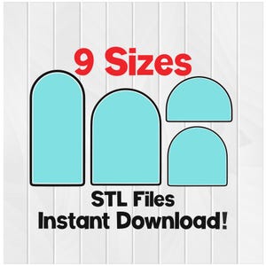 クッキーカッター デジタル STL ファイル 即時ダウンロード 9 サイズ アーチセット #1 フォンダンカッター