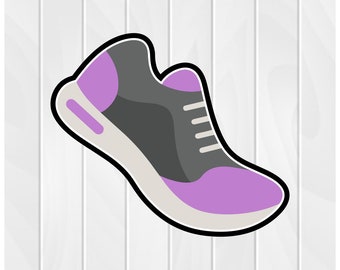 Cookie Cutter RUNNING SHOE #1 2" 2.5" 3" 3.5" 4" 4.5" 5" 3D Printed PLA Food Shapes Fondant Sneaker Trainer Gym Work Out