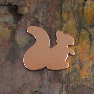 10 Deburred 24G Copper 1 1/4&quot; x 1 1/4&quot; Squirrel Stamping Blanks