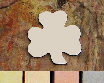 1 1/4" SHAMROCK 5 qty Stamping Blanks 18G 20G 24G Aluminum Brass Bronze Copper Finished Enameling Hand Stamped Metal Shapes