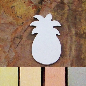 1 1/4&quot; PINEAPPLE 50 qty Stamping Blanks 18G 20G 24G Aluminum Brass Copper Finished Enameling Hand Stamped Metal Shapes