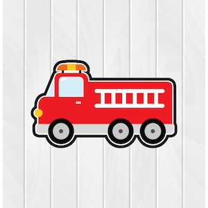 Cookie Cutter FIRETRUCK #1 2&quot; 2.5&quot; 3&quot; 3.5&quot; 4&quot; 4.5&quot; 5&quot; 3D Printed PLA Food Shapes Fondant Fireman Firefighter Fire Truck