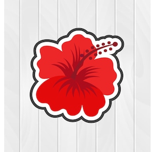 Cookie Cutter HIBISCUS #1 2&quot; 2.5&quot; 3&quot; 3.5&quot; 4&quot; 4.5&quot; 5&quot; 3D Printed PLA Food Shapes Fondant Clay Cutter Tropical Flower Hawaii Hawaiian Luau