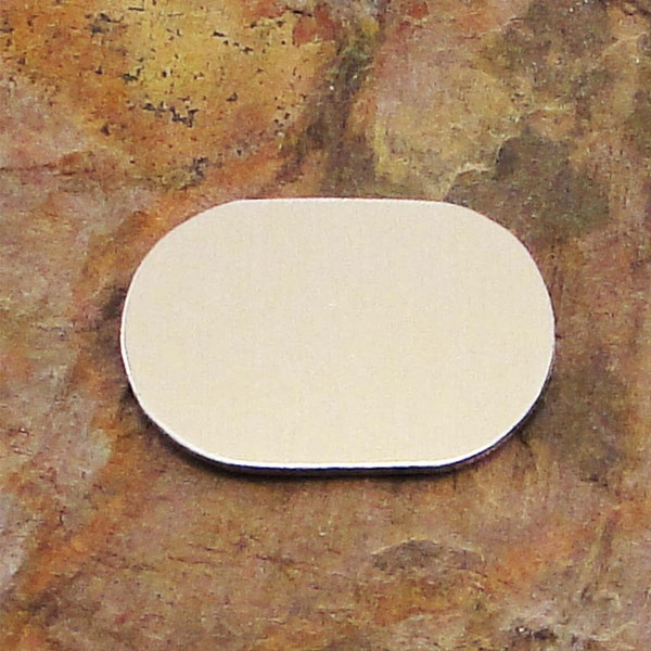 10 Deburred 1" FAT OVAL *Choose Your Metal* Aluminum Brass Bronze Copper Stamping Blanks  Geometric Name Id Tag Enameling