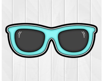 Cookie Cutter SUNGLASSES #2 2" 2.5" 3" 3.5" 4" 4.5" 5" 3D Printed PLA Fondant Food Shapes Polymer Clay Cutter Summer Vacation Beach