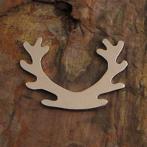 5 Deburred 1 1/2&quot; ANTLERS *Choose Your Metal* Aluminum Brass Bronze Copper Stamping Blanks Stamping Blanks Antler