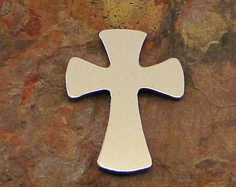 10 Deburred 1 1/4" WESTERN CROSS *Choose Your Metal* Aluminum Brass Bronze Copper Stamping Blank Finished Enameling Livestock Country