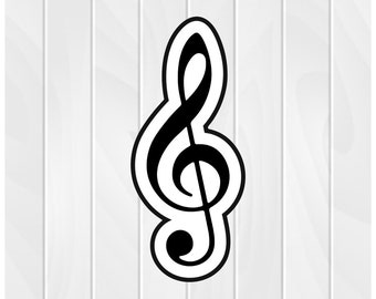 Cookie Cutter TREBLE CLEF #1 2" 2.5" 3" 3.5" 4" 4.5" 5" 3D Printed PLA Food Shapes Fondant Music Musical Note